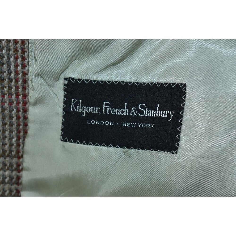 Kilgour French Stanbury Men's Sport Jacket Size 38R Tweed Blazer Wool Brown Coat - Picture 14 of 16